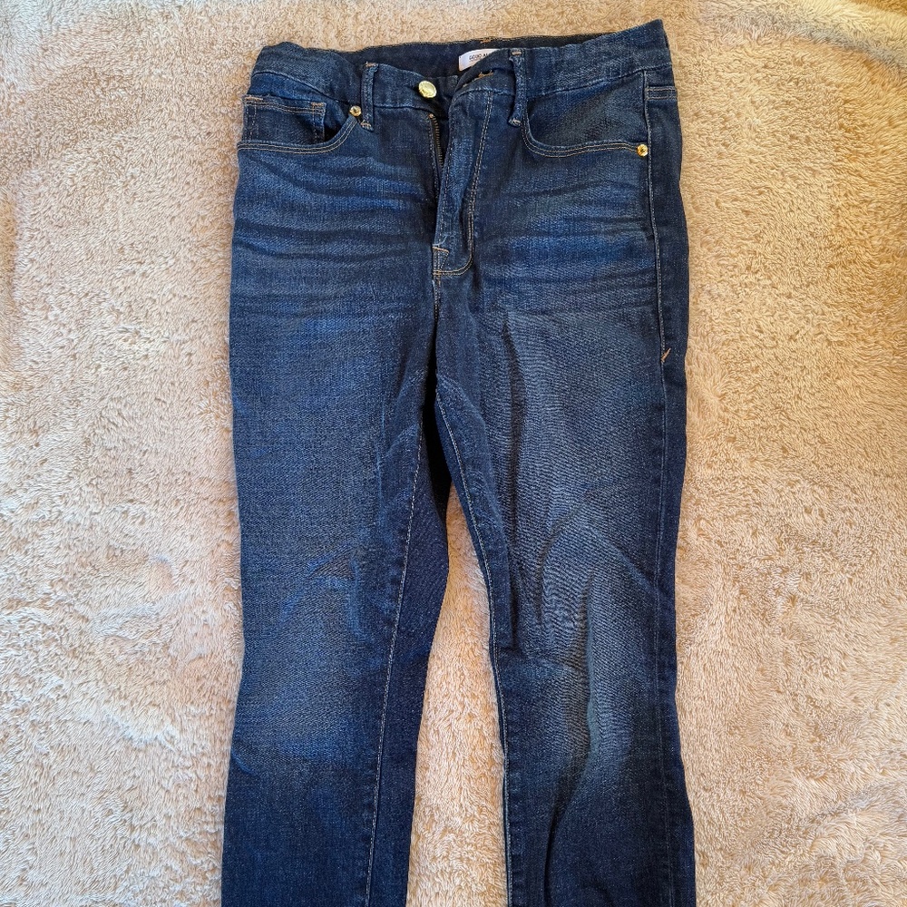 Good American Dark Wash Good Waist Skinny Jeans Size 8